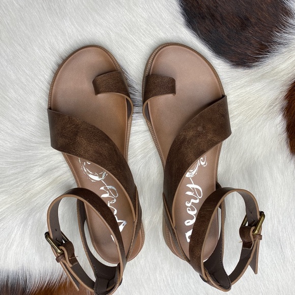 Tan (Brown) Steffy Strappy Sandals by Very G Shoes - Picture 4 of 7